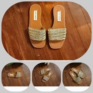 Steve Madden Gold Chain Slide Sandals